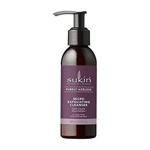 Sukin Purely Ageless Micro Peeling Cleaner, 125 ml, Removes Dead Skin Cells and Impurities, Promotes an Even Complexion, with Australian Finger Lime, Cramber Oil and Vitamin E, Vegan Cover