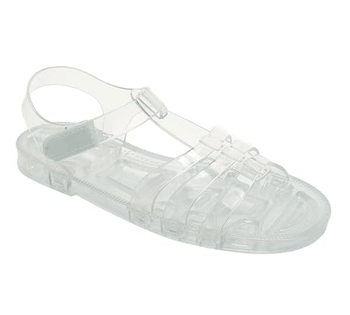 Image of Toddler Sandals Jelly Shoes Girls Unisex Boy Flat Retro Slides Clear Kids Water Slippers Slingback Summer Beach Size 8 Adjustable Buckle Glitter Dress Soft