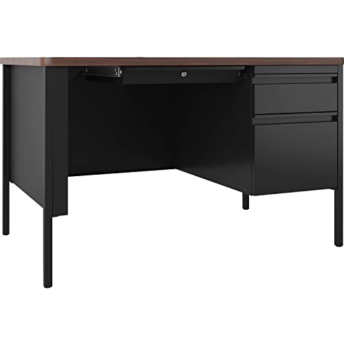 Lorell Fortress Series Walnut Top Teacher's Desk