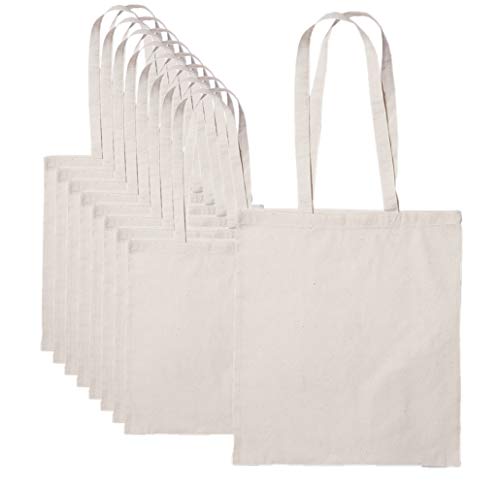 Publiclick® Lote 25 unidades Bolsa de algodón ECO 140 gr COTT,Med 37 X 41 m,Bolsa algodón personalizable, asas larga, Rest 9kg