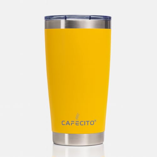 CAFECITO® 20 oz Stainless Steel Vacuum Insulated Tumbler with slider Lid – Double Wall Travel Mug...