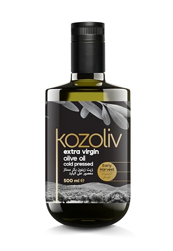 Kozoliv Early Harvest Extra Virgin Olive Oil 500 ml | Cold Pressed | Turkiye Ayvalik | Estate Grown | Low Acidity & Antioxidant-Rich | Salad and Dressing | Zeytinyagi | زيت زيتون بكر ممتاز
