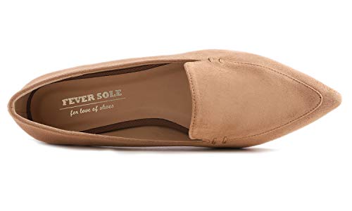 Image of FEVERSOLE Women's Loafer Flat Pointed Fashion Slip On Comfort Driving Office Shoes