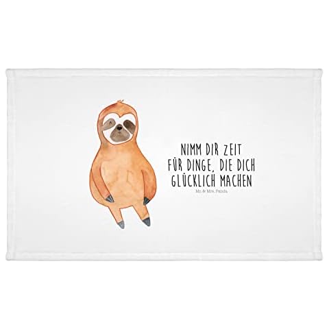 Mr. & Mrs. Panda 50 x 100 Handtuch Faultier Zufrieden - Geschenk, Faultier Geschenk, Badehandtuch, groß, Gelassenheit Cover