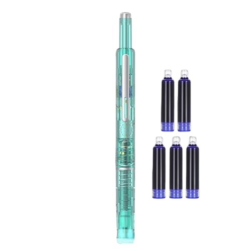 Stylo-plume extensible pour élèves : stylo plume automatique avec 5 cartouches scolaires