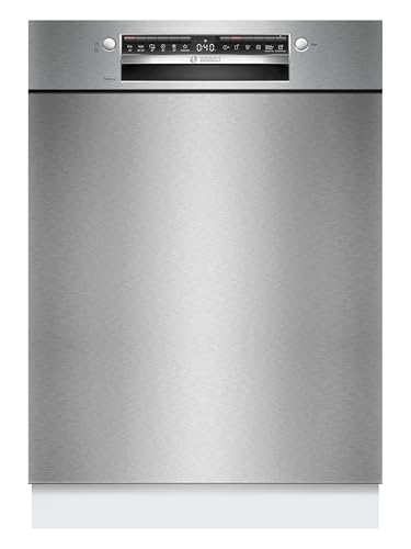 Bosch SMU4HTS14E, Serie 4 Unterbau-Geschirrspüler, 60 cm, VarioFlex, extra leiser Betrieb, Smart Start, 3-fach Rackmatik, Eco 50 °C für geprüfte Hygieneleistung, Home Connect, gebürsteter Edelstahl