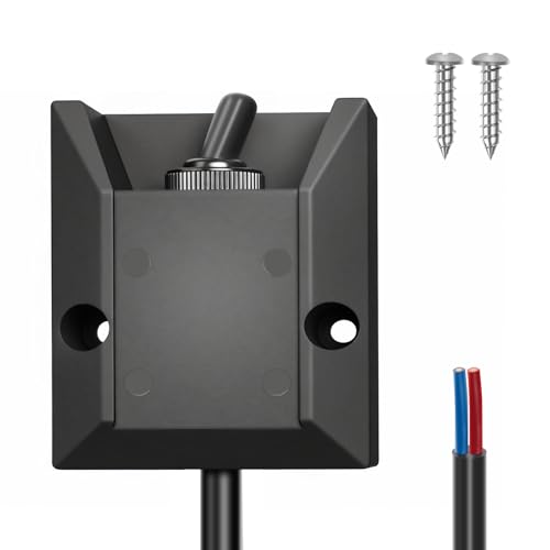 Upgrade Toggle Switch 12v w/2 FT Wired Heavy Duty Waterproof on Off Switch SPST 2 Pin Latching Rocker Switch 30A Fit for Marine RV Automotive Boat Electrical Systems