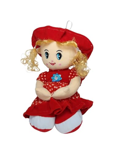 Image of Soft Plush Doll Toy with Teddy Bear Gift Toy and Pillow for Kids, Girls and Adults Cute Stuffed Plush Red Doll (45 cm)