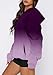 onlypuff Plus Size Gradient Purple Sweatshirt Long Sleeve Women Fashion Hoodies Drop Shoulder 3XL