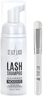 STACY LASH Eyelash Extension Shampoo Brush / 1.69 fl.oz / 50ml / Eyelid Foaming Cleanser/Wash for Extensions & Natural Lashes/Safe Makeup Remover/Supplies for Professional & Home Use