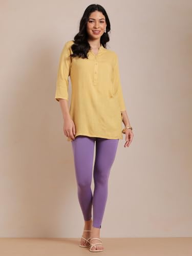 Image of TWIN BIRDS Super Stretchable Cotton Elasthane Fabric Ankle Length Leggings for Women