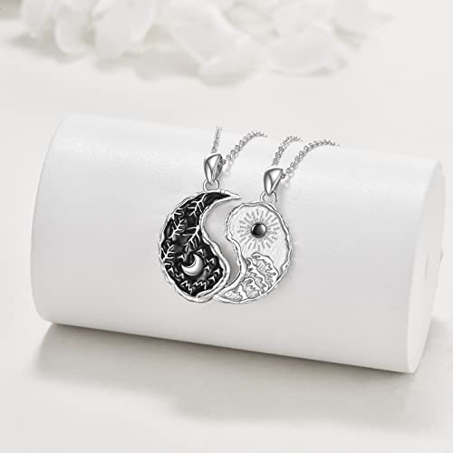 AXELUNA Yin Yang Tree of Life necklace Sterling Silver Matching Couples Friendship Necklace Jewelry For Women Men Gift2