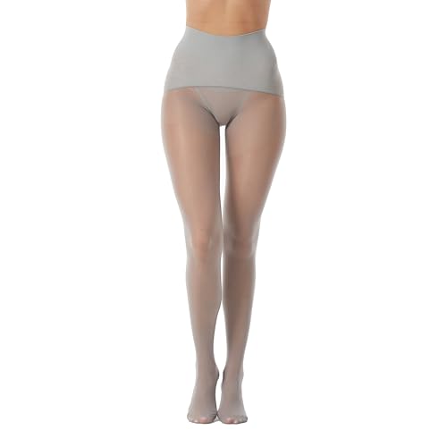 Frola Oil Shiny Stockings Pantyhose 360°Seamless Crotch High Waist Smooth Tights for Women