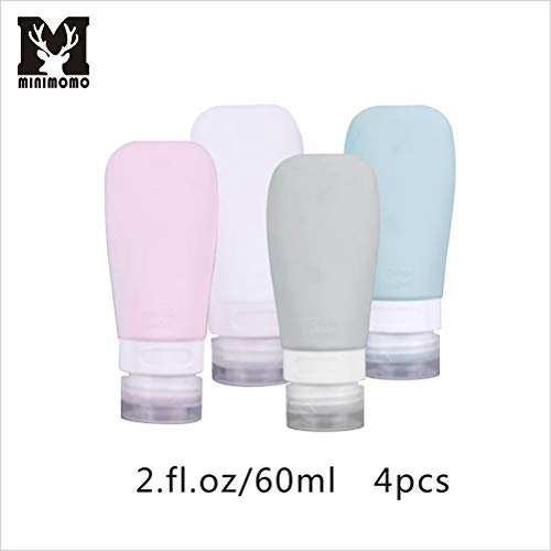 minimomo Travel bottle silicone container, 3 oz/2 oz, Set of 4 (2 oz4)