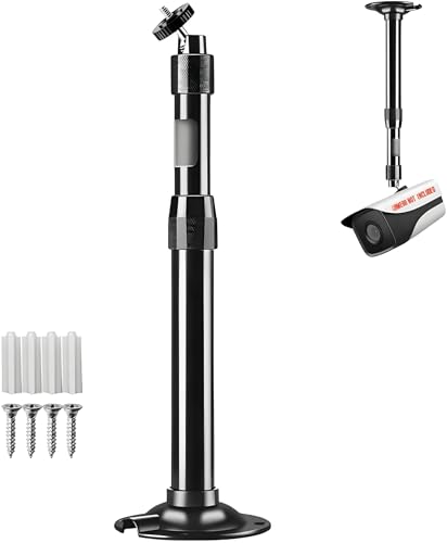 Coolotic Adjustable Telescopic CCTV Camera Mount Bracket - Wall & Ceiling Compatible for Surveillance Bullet Cameras, IP Cameras & More