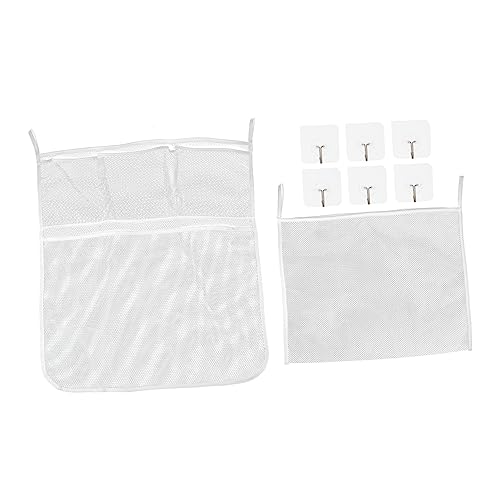 Cabilock 8pcs Large Bathroom Storage Net Bag Reusable Mesh Bag for Boys and Girls Bath Toys Washable Hanging Storage for Shower Area