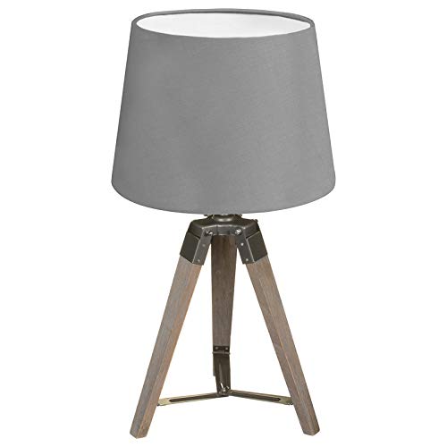 EEMKAY® New Stunning Design Wooden Tripod Lamp Living Room and Bedroom Décor N-19 - Grey