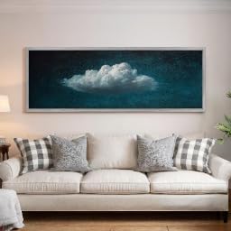 Tableau texturu0201 bleu sarcelle grand format horizontal de luxe