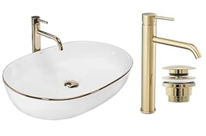 GTM Design AER-UBK-0222 Oval Tischwaschbecken Set