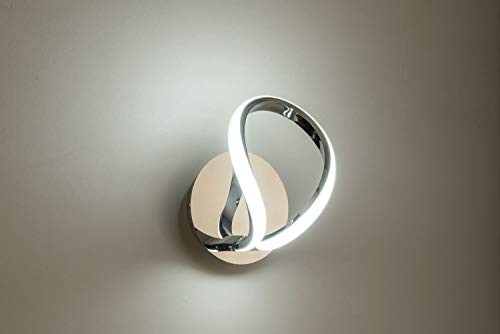 HARPER-LIVING-Halo-Modern-LED-Wall-Light-with-Toggle-Switch-Polished-Chrome-Finish-12-Watts-680-Lumens-Natural-White-Ideal-for-Bedroom-Living-Room-Hallway-Hotel-B-and-B