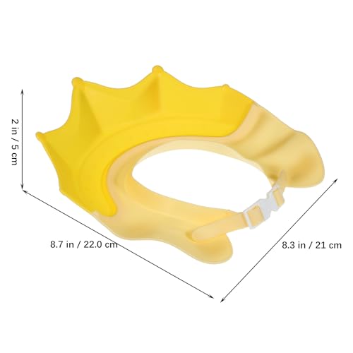 Image of Baby Shower Cap Adjustable Toddler Hair Washing Shield Soft Silicone Bath Visor Protects Eyes and Ears for Kids with Cute Crown Design