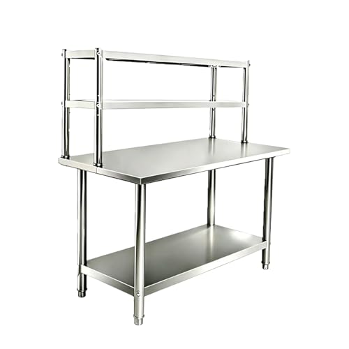 Image of KUARBARR Stainless Steel Over Oven Shelf 12 x 36 Inch, Commercial 2 Tier Metal Over Table Shelf, 91 x 30 x 60 cm, 380 lbs Capacity for Restaurant, Kitchen, Garage & Workshop