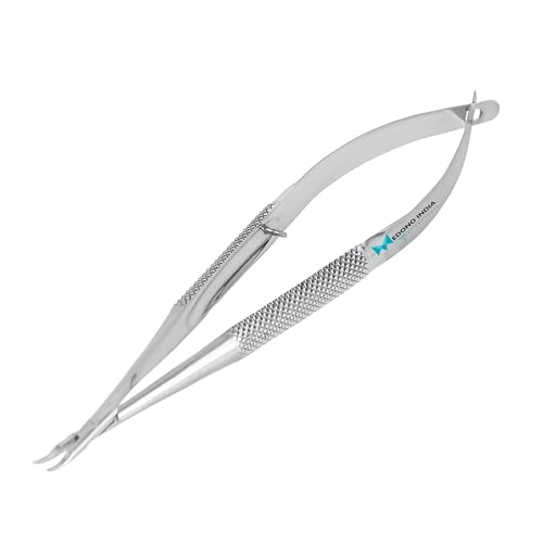 Image of Barraquer Micro Jawa Needle Holder surgical (Curved) 5 inch Inch Microsurgery Fine Needle Holder Stainless Steel