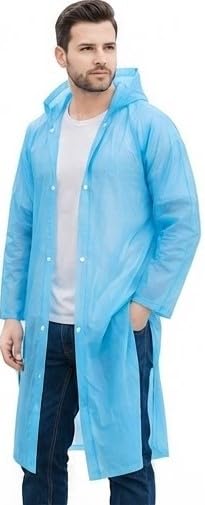 Unisex EVA Waterproof Raincoat with Hood | Lightweight Full Body Rain Suit | Free Size Transparent Rain Wear | Windproof Reusable Quick-Dry Rain Jacket for Men & Women | Travel, Bike Riding-image-28