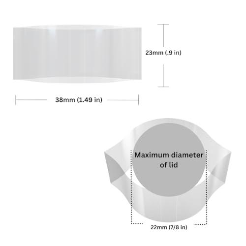 Image of 38 x 23 mm (Short) Clear Perforated Shrink Band for Vials, Dropper Bottles & Roll-On Bottles [Cap Diameter: 7 /8 inch] Pack of 5,000