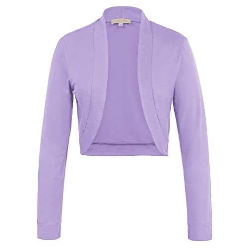 Kate Kasin Cárdigan Corto de Algodón de Manga Larga con Frontal Abierto para Mujer Bolero Shrug, Kk823-15, M Cover