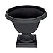 HowPlumb 2 Pack 12-in. Flat Black Classic Urn Plastic Planter for Indoor and Outdoor Use