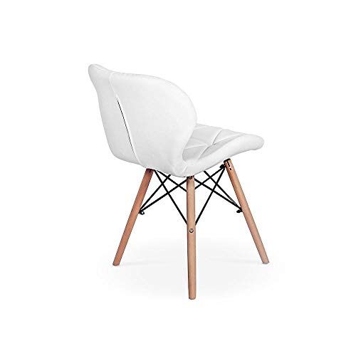 Conjunto Mesa De Jantar Robust 110x90 Branca Com 4 Cadeiras Eames Eiffel Slim - Branca
