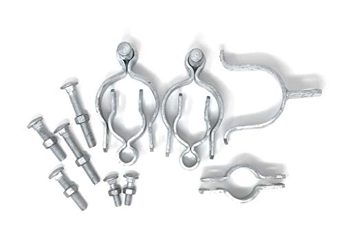Nickanny's Galvanized Metal Chain Link Fence Walk Thru Gate Mounting Hardware Hanger Set, Hinges And Lockable Chainlink Gate Latch Accessories Kit For Walk-Through (Galvanized) #TOP4