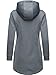 Ragwear Damen leichter Rippstrick-Übergangsmantel lang windabweisend mit Kapuze Letti Bonded Grey24 Gr. L