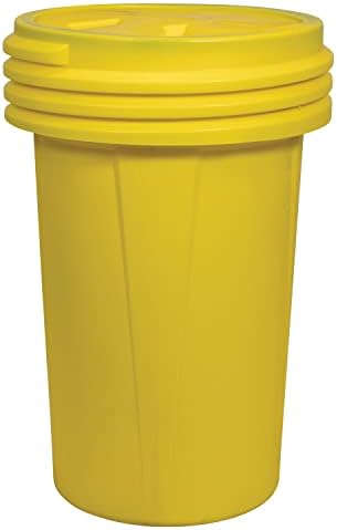 Eagle 55 Gallon Lab Pack Plastic Barrel Drum with Over Pack Screw Lid, Yellow, 1657