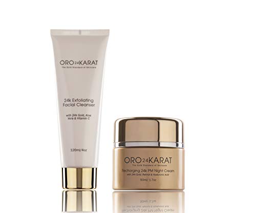 ORO24KARAT Exfoliating Facial Cleanser and Night Cream