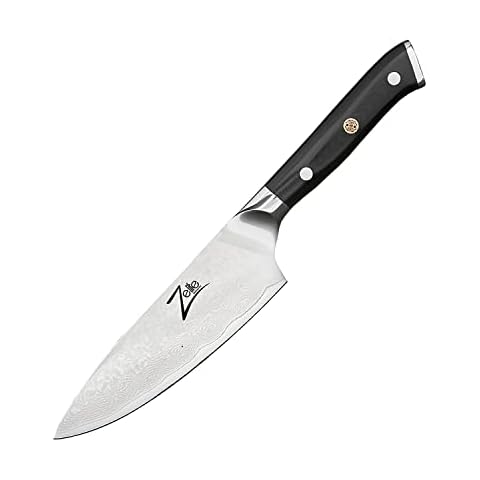 Zelite Infinity Chef Knife 6 inch - Alpha-Royal Series - Japanese AUS10 Super Steel 67 Layer Damascus - Razor Sharp, Lighter Than 8”, Easier to Handle, Ultra Versatile Prep Chefs Knives Cover