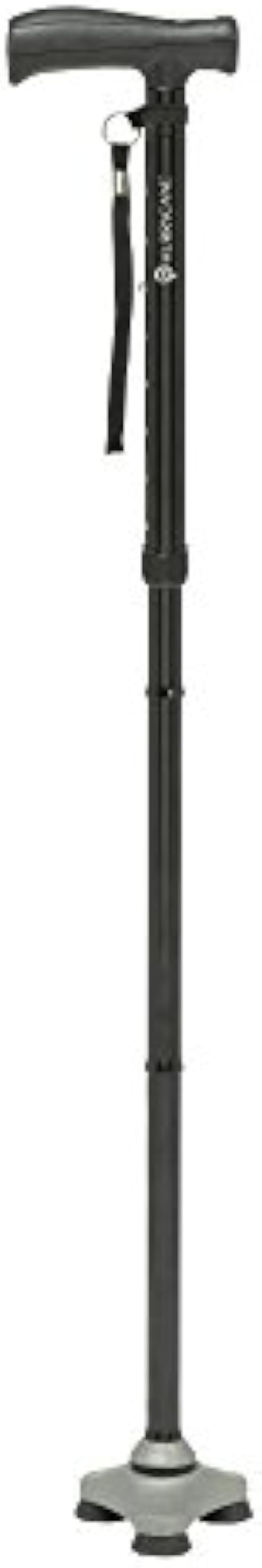 HurryCane HCANE-BK-C2 Freedom Edition Foldable Walking Cane with T Handle, Original Black