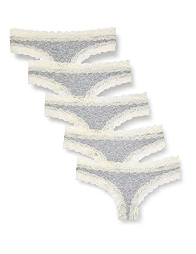 Amazon Brand - Iris & Lilly Womens Thong Grey Melange), 18 (Size:2XL), Pack of 5