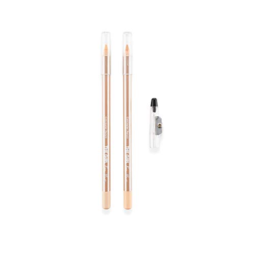 THE GIRL FROM MARS 2PCS Concealer Pencil with Sharpener, Waterproof Full Coverage Foundation Contour Concealer Stick Highlighter Set for Eye Dark Circle, Spot, Scar, Tattoo, Redness, Defines Brow, Lip