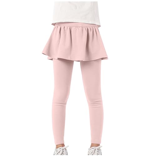 Girls Skirted Leggings Stretchy Comfy Elastic Waist Footless Cute Summer Leisure Pants for 4-13 Years