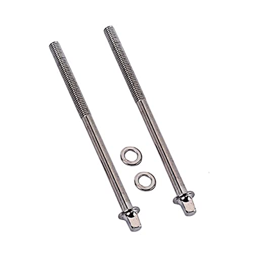 VANZACK 2pcs Drum Tension Rods Replacement Parts for Snare Drum Accessories Rod Screws Compatible with Standard Silver Finish