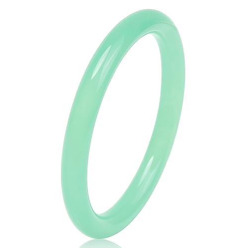 Jade Bangle Bracelet for Women, Green Natural Jade Cuff Jewelry, Thin Round Jadeite Bangles, Light Elegant Bracelets for Good Luck, Wedding Mother's Day Gift, 59.3mm/2.33