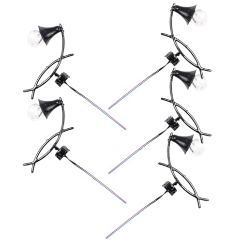 CIMAXIC Set of 5 Tiny Mini Wall Lamps for Table Layout Miniature House Lights for Decoration