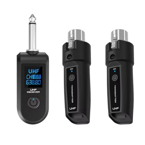 Dytabepl UHF-XLR system adapterowy, bezprzewodowy nadajnik/odbiornik mikrofonu dynamicznego, gitary, miksera audio, systemu PA