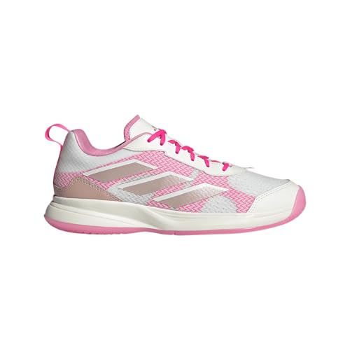 adidas Women's Avaflash Tennis Sneaker, White/Silver Metallic/Lucid Pink, 10.5