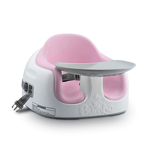 Bumbo Multi Seat   Asiento para Bebé 3 en 1   Asiento de Suelo, Trona Portátil y Alzador de Silla para Comer   Bandeja Extaíble y Altura Ajustable   Color Rosa