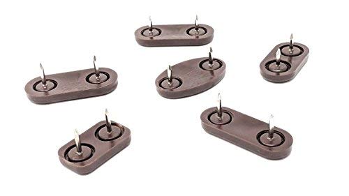 Furniture Sliders, Nail in Plastic Gliders for Tile, Vinyl and Carpet Floors, Made in Germany (30mmx18mm Rectangle, Pack of 4)