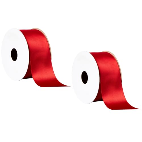 Offray 453818 1.5 Wide Double Face Satin Ribbon for Gift Wrapping Decoration and Crafts Two Pack of 4-Yard Spools Black