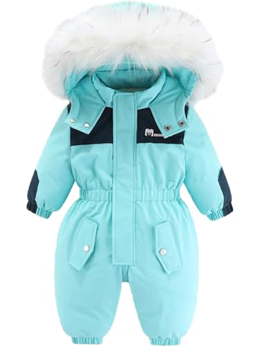 JELEUON Unisex Baby One-Piece Snowsuits Ski Suits Snowsuits Ski Suits Winter Windproof Romper Jackets Jumpsuits